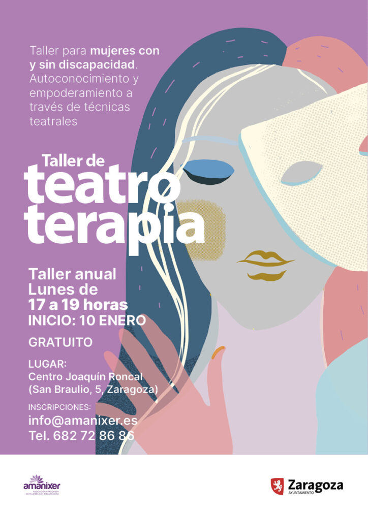 Cartel del taller de teatroterapia para mujeres con discapacidad