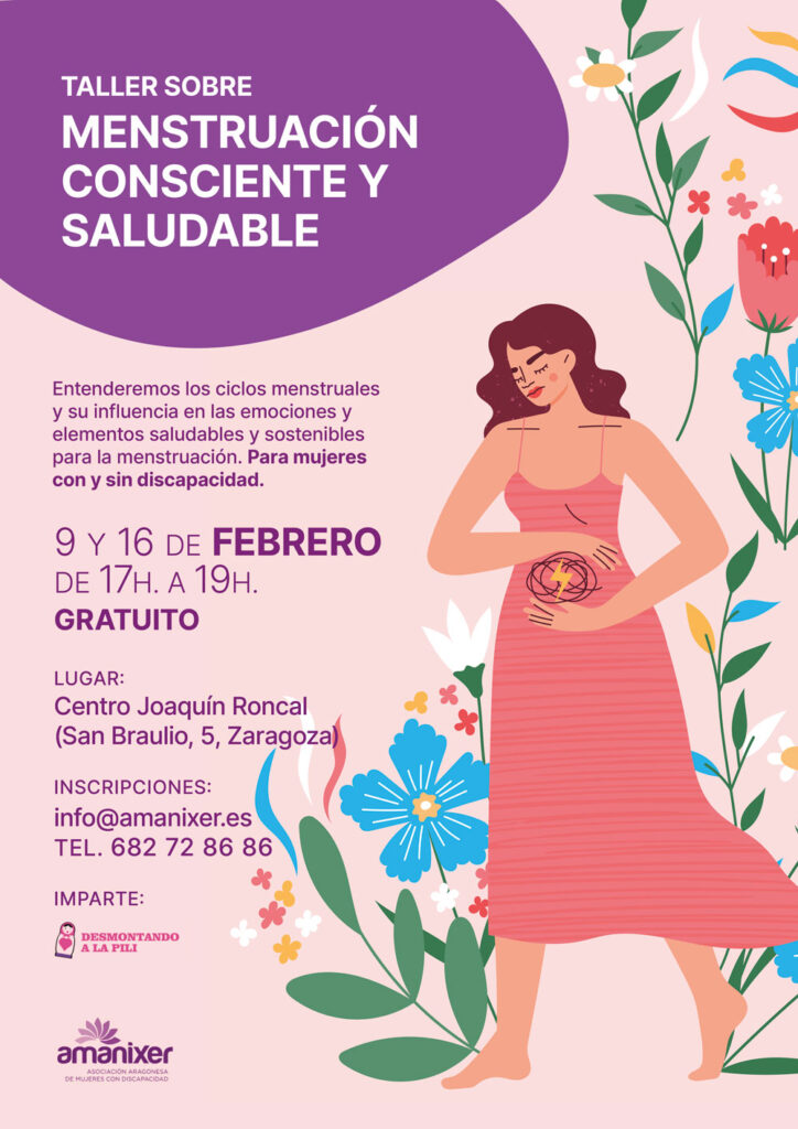 Cartel del Taller sobre menstruación sostenible y saludable
