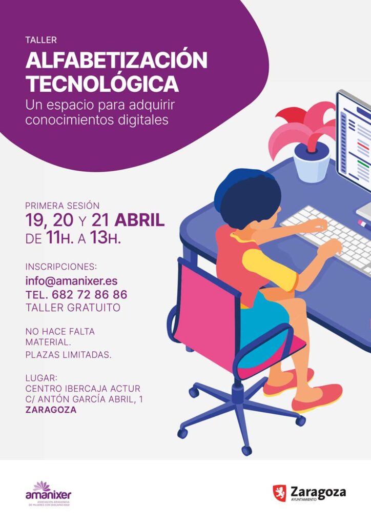 Cartel competencias digitales para mujeres con discapacidad