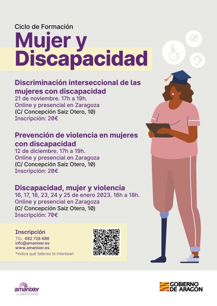 Cartel del ciclo de formación sobre mujer y discapacidad para el profesorado