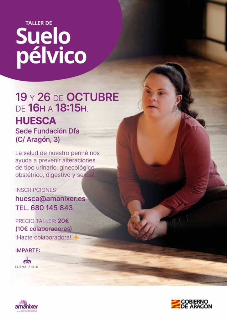 Cartel del taller de suelo pélvico en Huesca