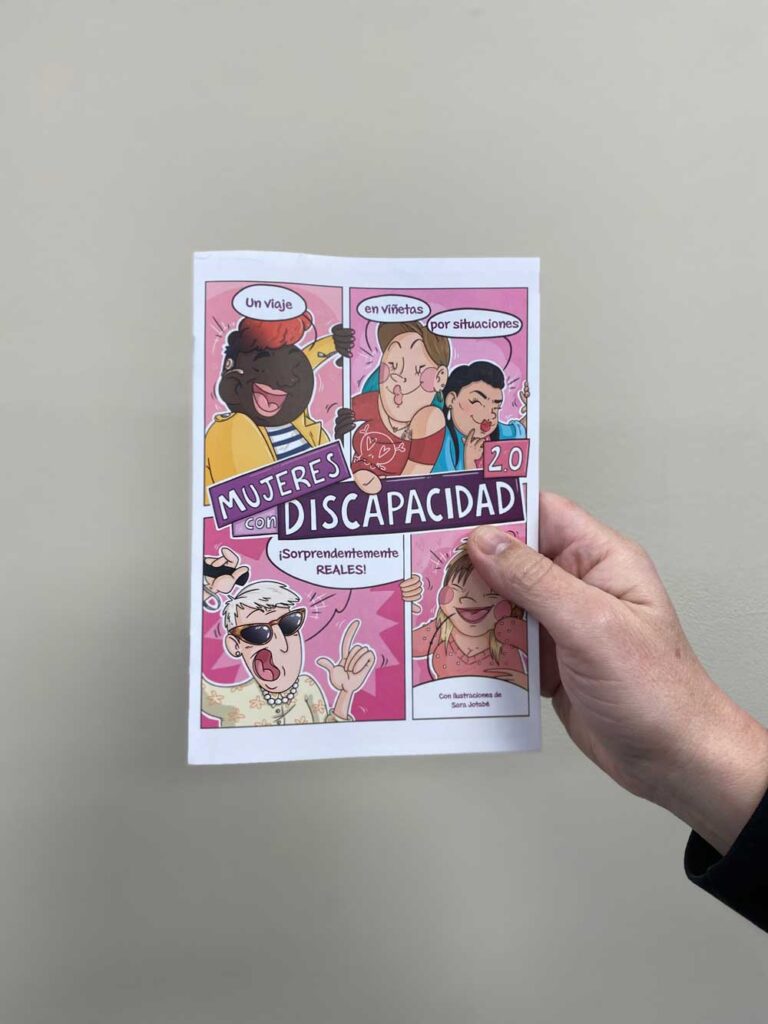 Folleto de la exposición de cómic de Amanixer sobre discapacidad