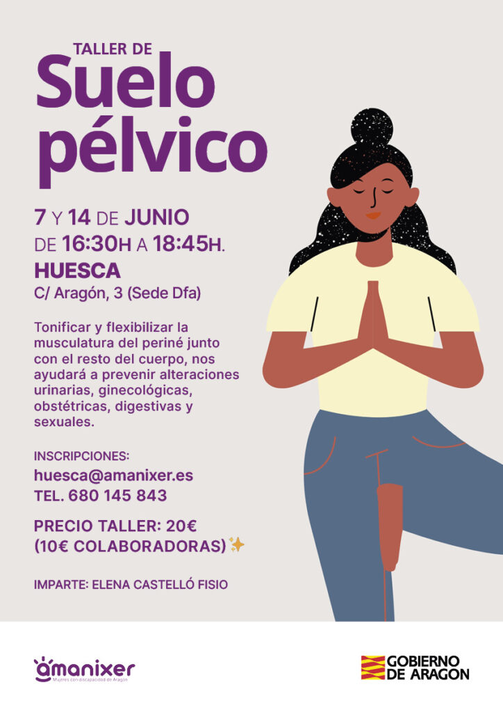 Cartel del taller de suelo pélvico en Huesca