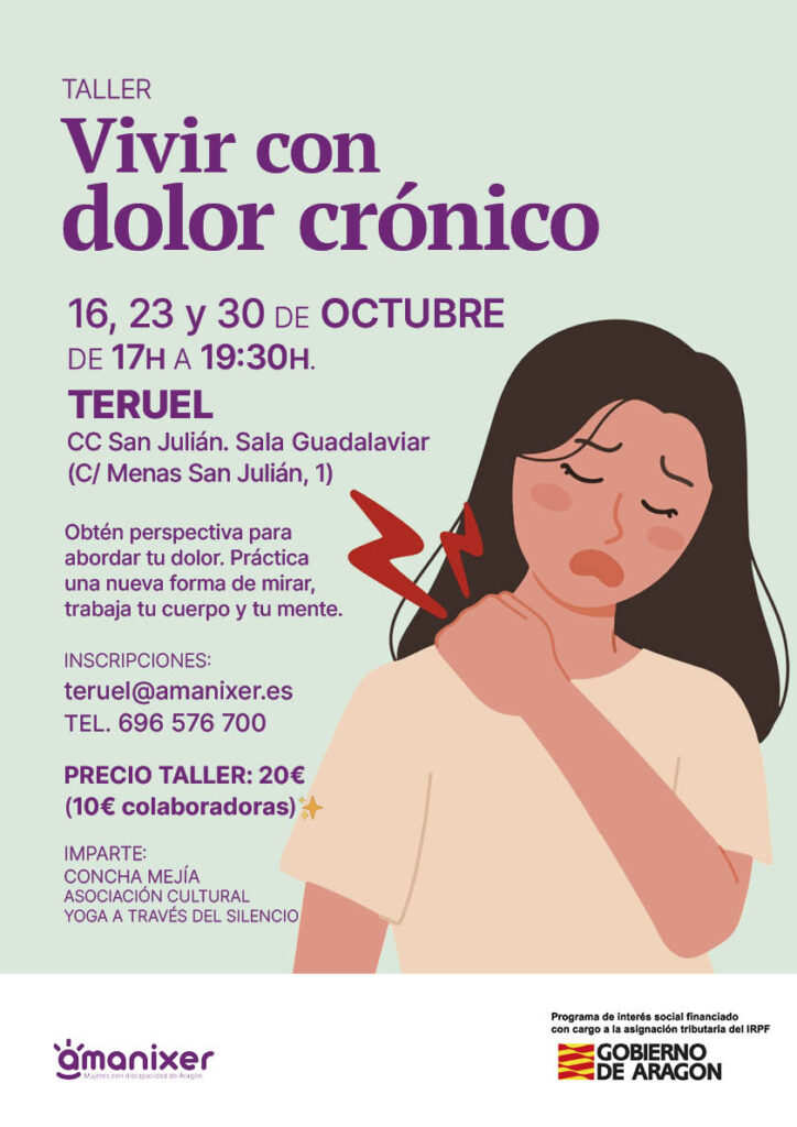 CARTEL DEL TALLER DE DOLOR CRÓNICO EN TERUEL