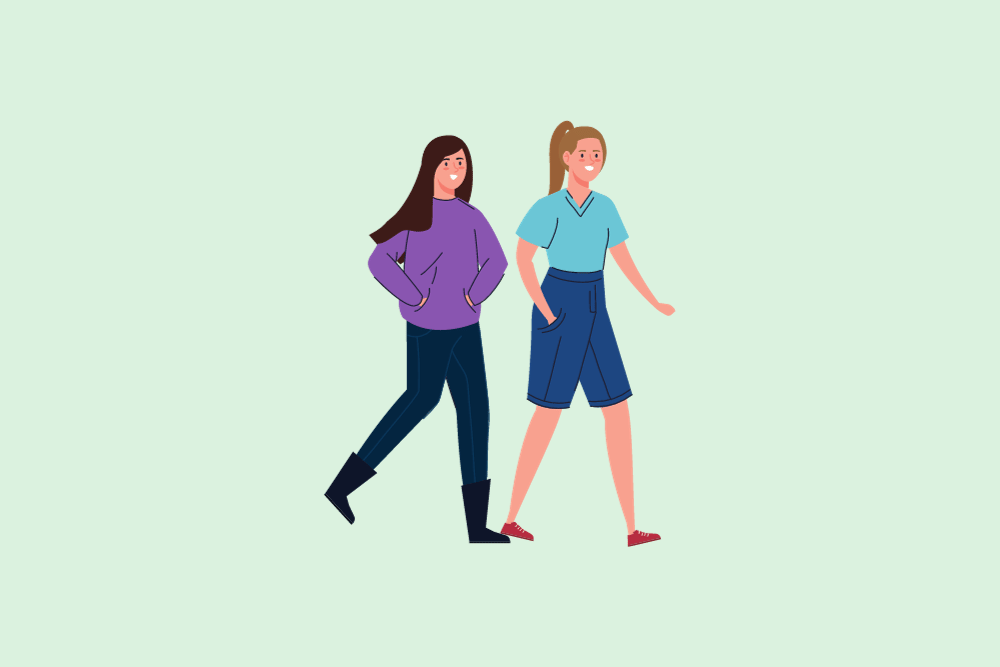 Ilustración de mujeres paseando