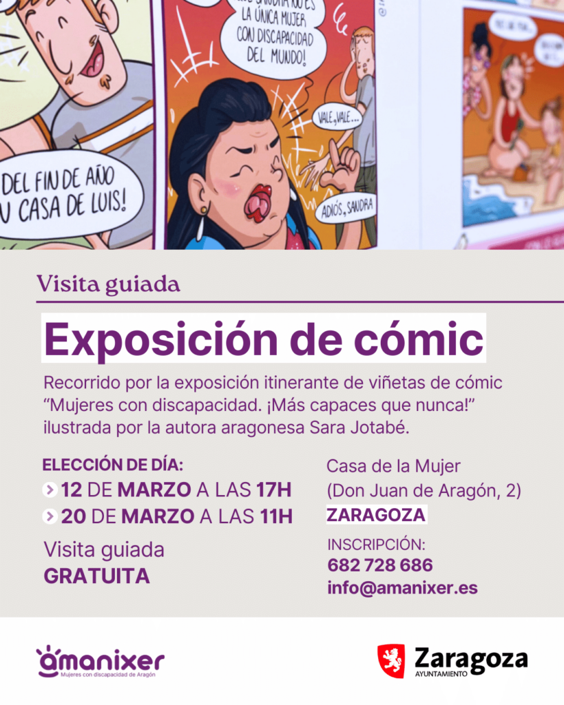 Cartel de la visita guiada a la exposición de cómic 