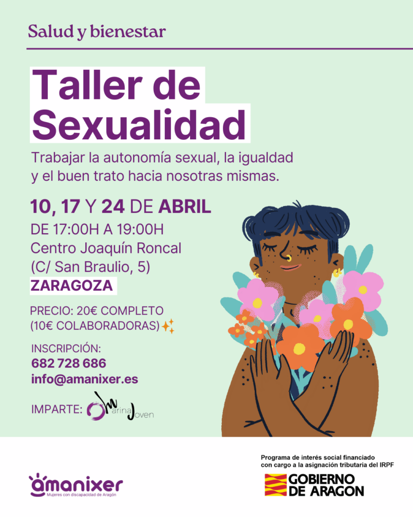 Cartel del taller de sexualidad en Zaragoza