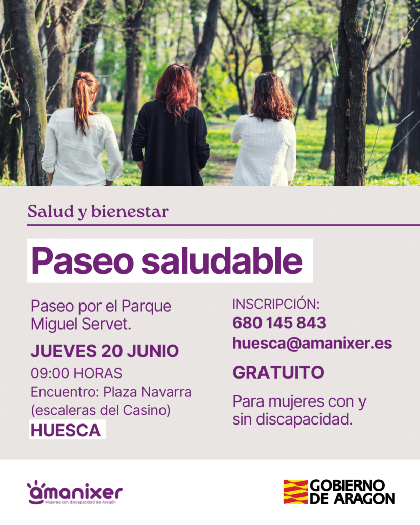 Cartel del paseo saludable en Huesca de junio