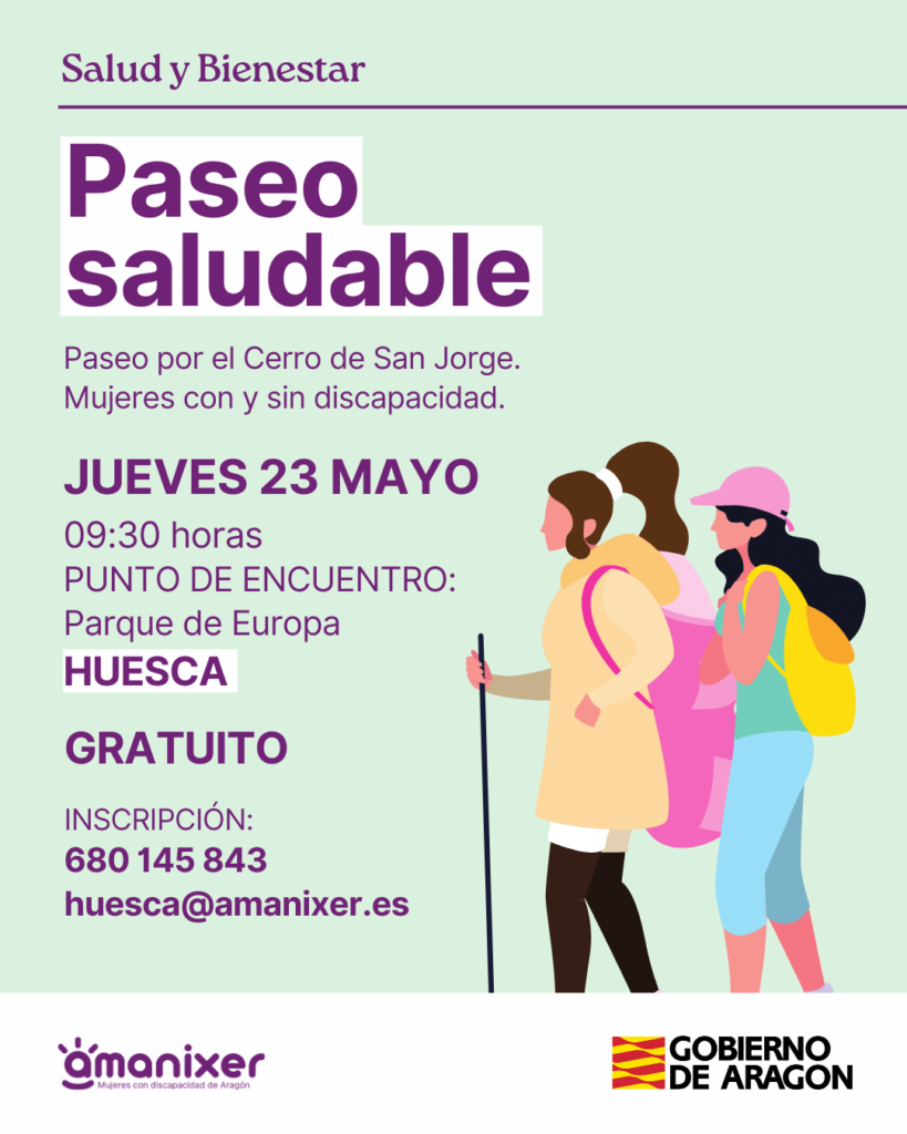 Cartel del paseo saludable en Huesca de mayo