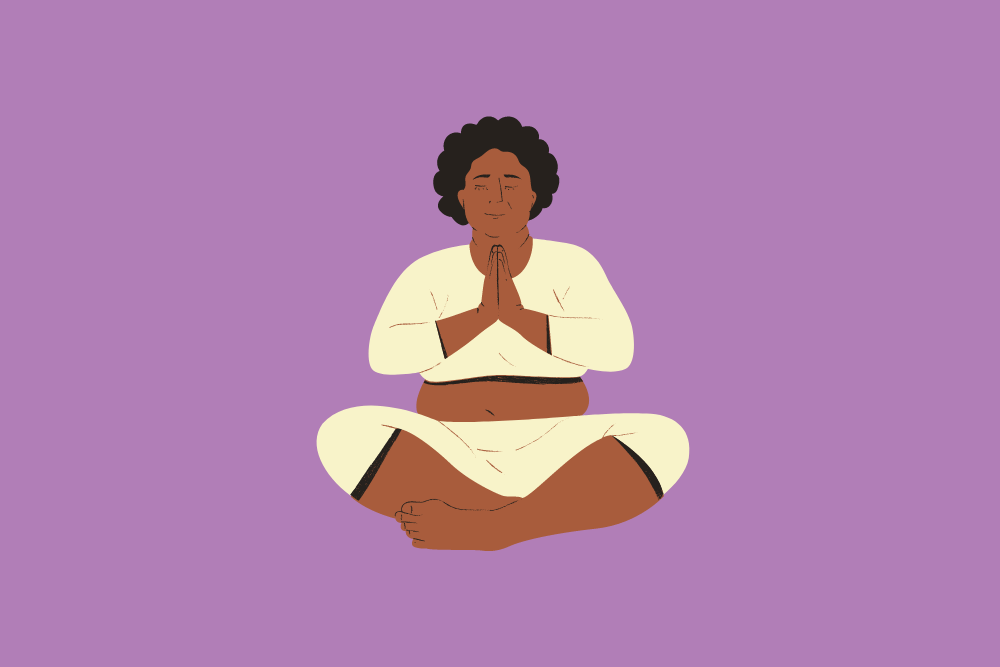 Ilustración de mujer meditando
