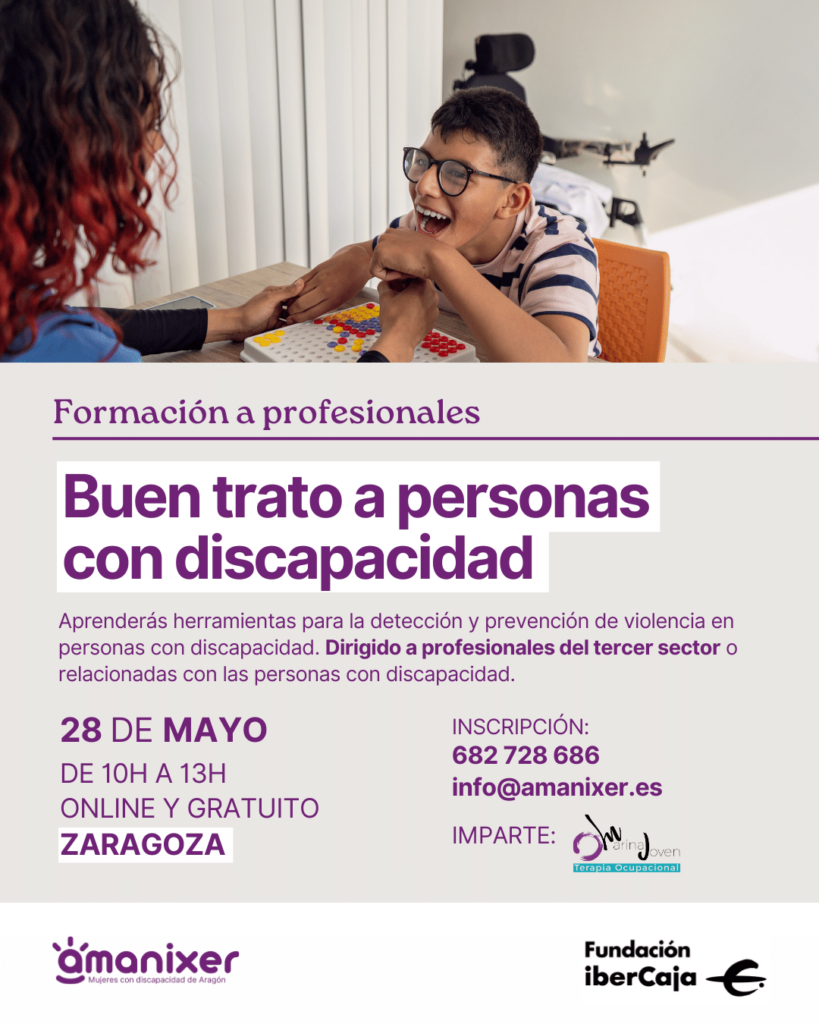 Cartel sobre trato adecuado a mujeres con discapacidad